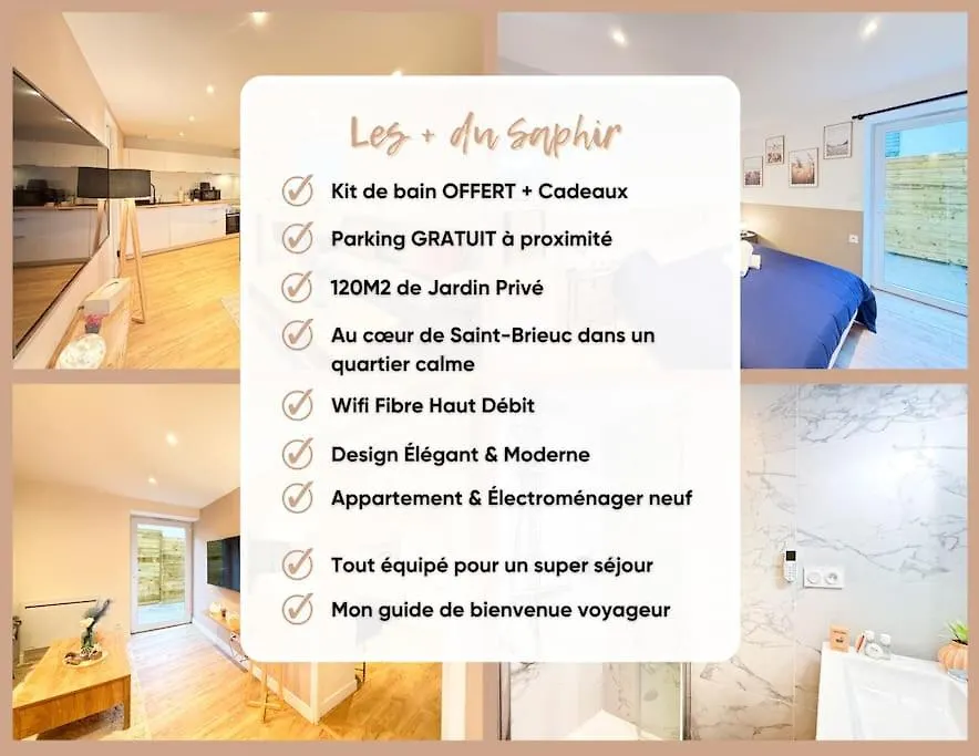 Le Saphir - Parking, Jardin Prive, Hyper-Centre & Calme Apartment Saint-Brieuc 0*,  France